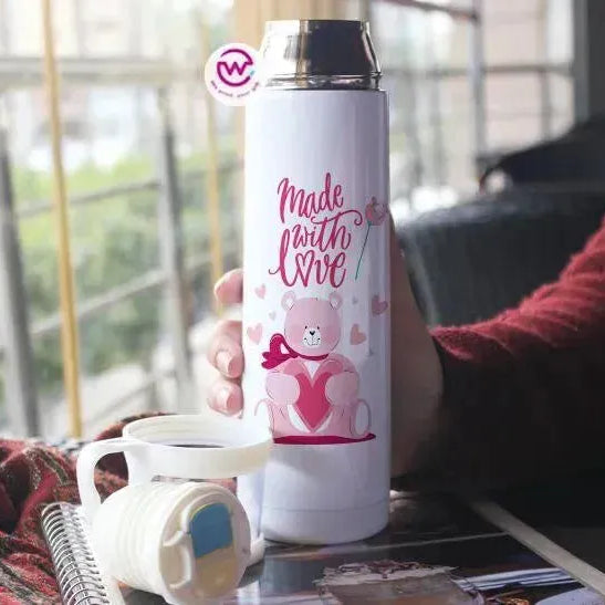 Thermal Thermos With Cup - Stainless Steel - Valentine's Day - WE PRINT