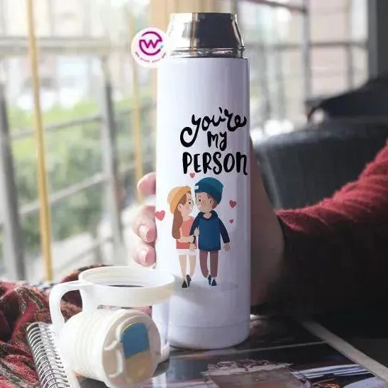 Thermal Thermos With Cup - Stainless Steel - Valentine's Day - WE PRINT