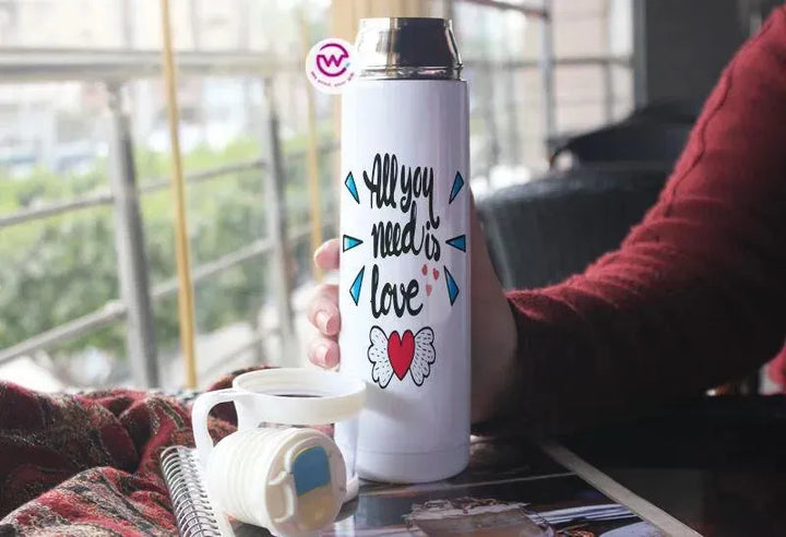 Thermal Thermos With Cup - Stainless Steel - Valentine's Day - WE PRINT