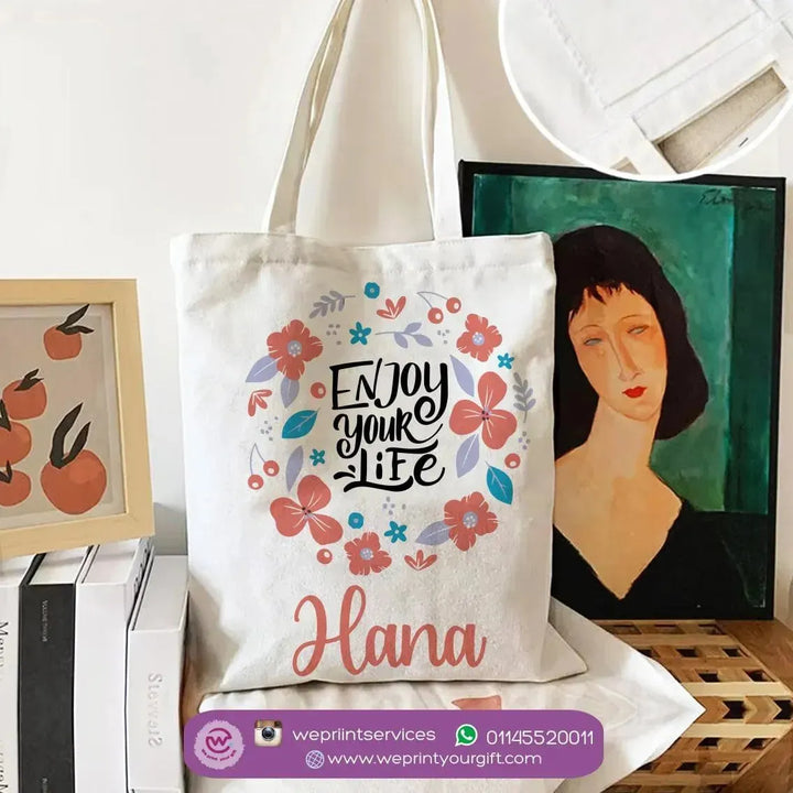 Tote Bag -Floral Names-A - WE PRINT