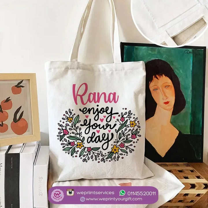 Tote Bag -Floral Names-A - WE PRINT