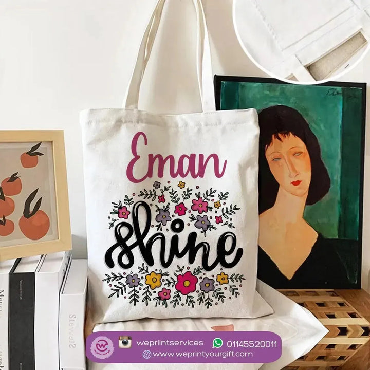 Tote Bag -Floral Names-A - WE PRINT