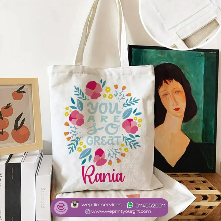 Tote Bag -Floral Names-A - WE PRINT