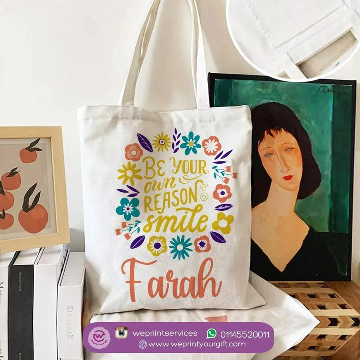 Tote Bag -Floral Names-A - WE PRINT