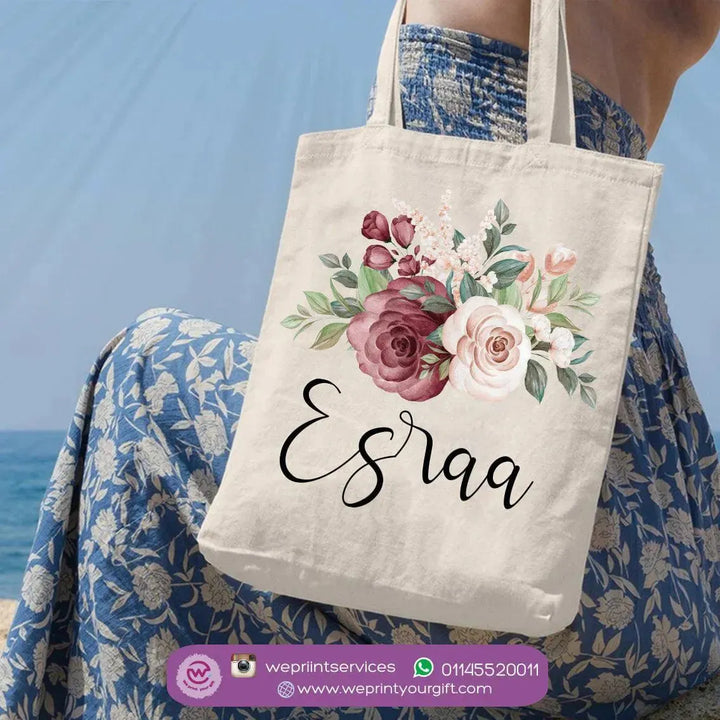 Tote Bag -Floral Names-B - WE PRINT