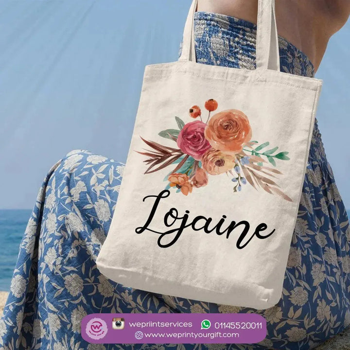 Tote Bag -Floral Names-B - WE PRINT