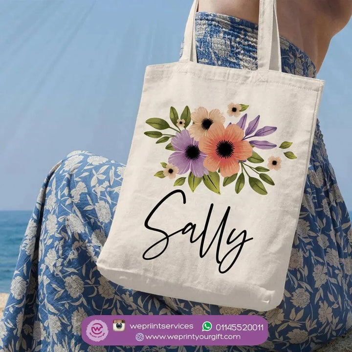 Tote Bag -Floral Names-B - WE PRINT