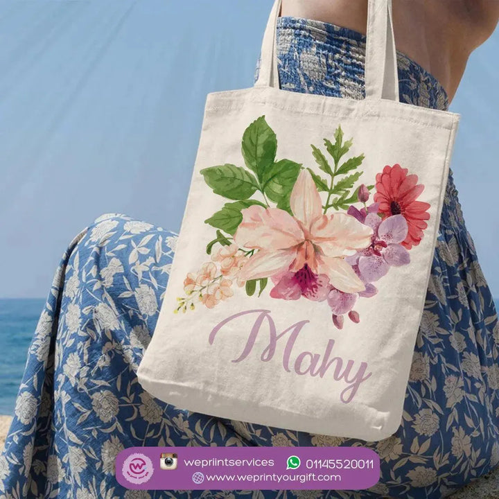 Tote Bag -Floral Names-B - WE PRINT