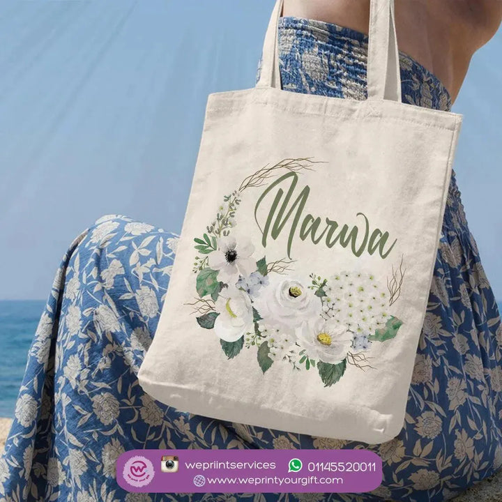 Tote Bag -Floral Names-B - WE PRINT