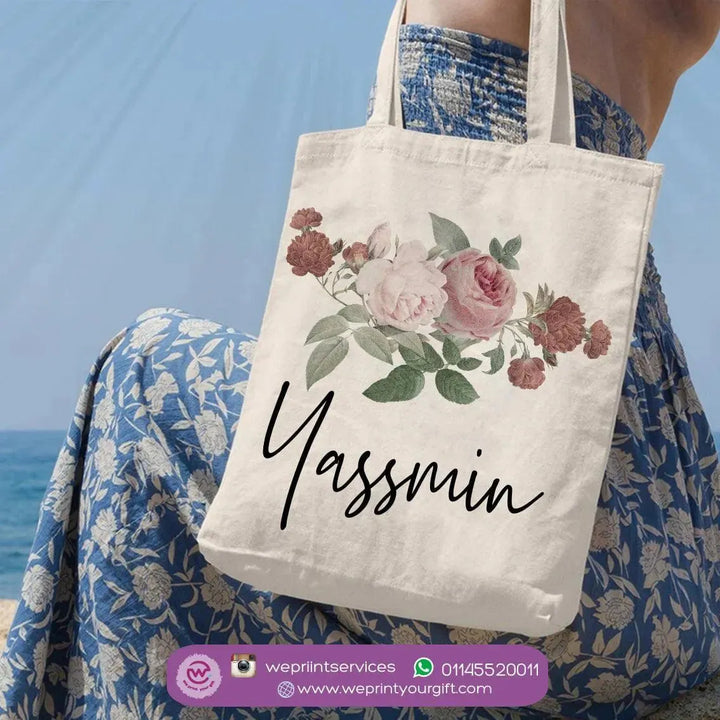 Tote Bag -Floral Names-B - WE PRINT