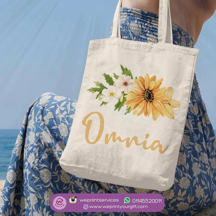 Tote Bag -Floral Names-B - WE PRINT