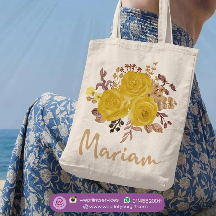 Tote Bag -Floral Names-B - WE PRINT