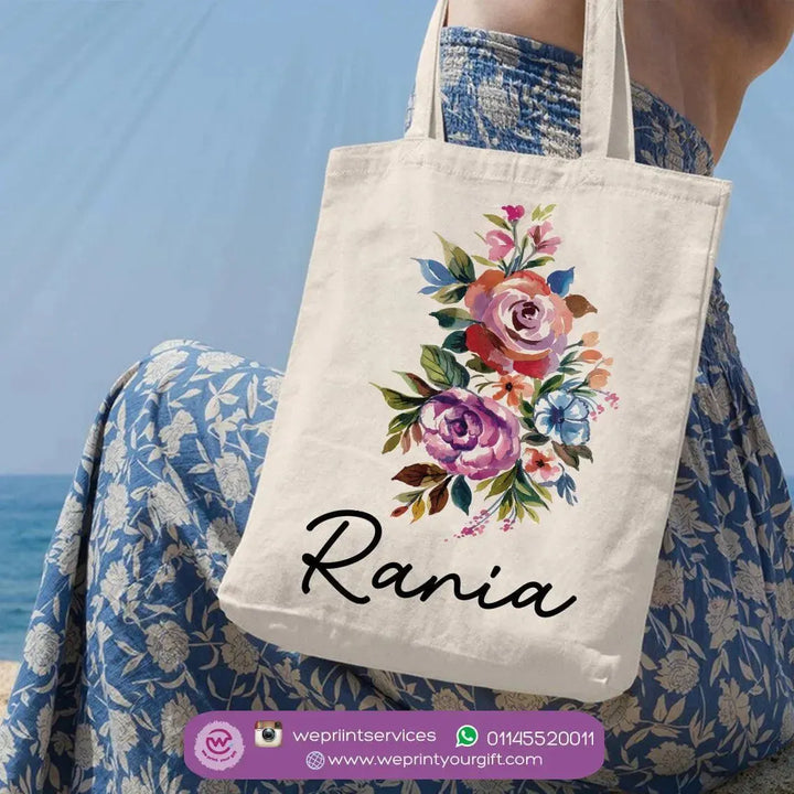 Tote Bag -Floral Names-B - WE PRINT