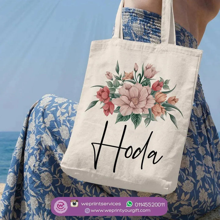 Tote Bag -Floral Names-B - WE PRINT