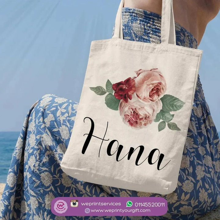 Tote Bag -Floral Names-B - WE PRINT