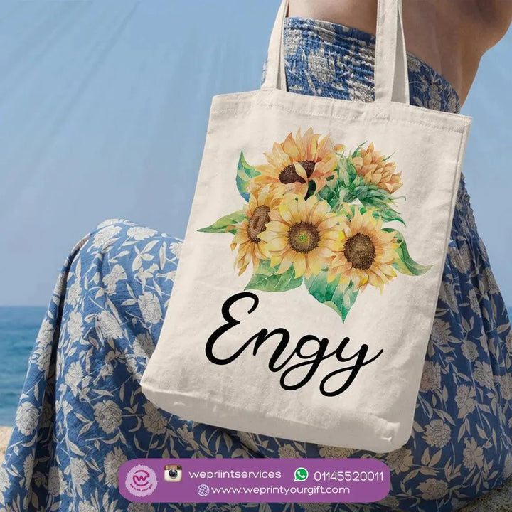 Tote Bag -Floral Names-B - WE PRINT