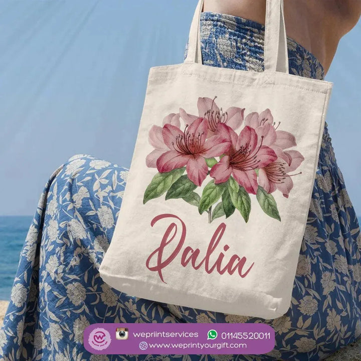 Tote Bag -Floral Names-B - WE PRINT