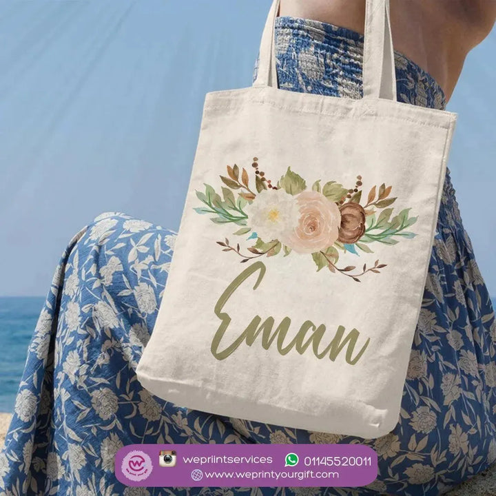 Tote Bag -Floral Names-B - WE PRINT