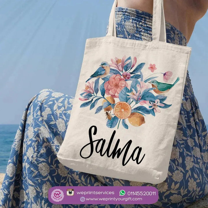 Tote Bag -Floral Names-B - WE PRINT