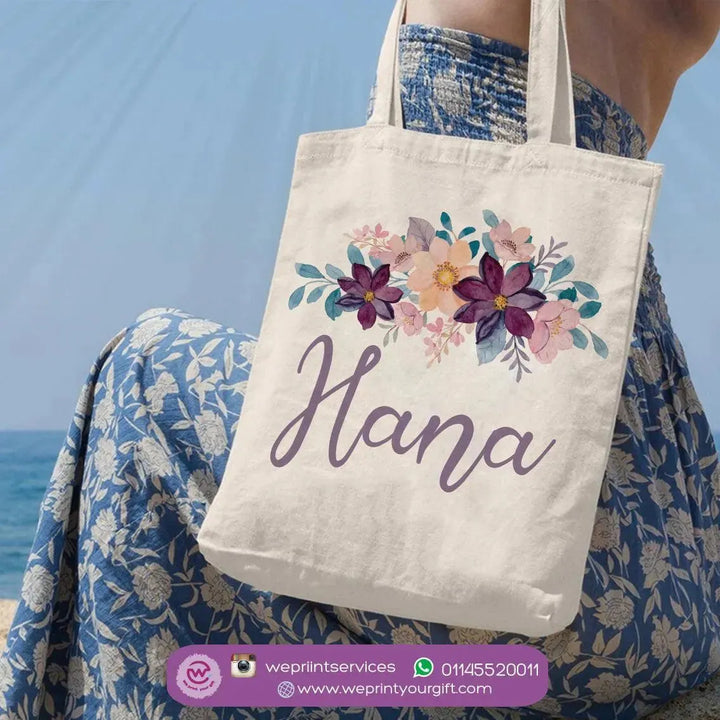 Tote Bag -Floral Names-B - WE PRINT