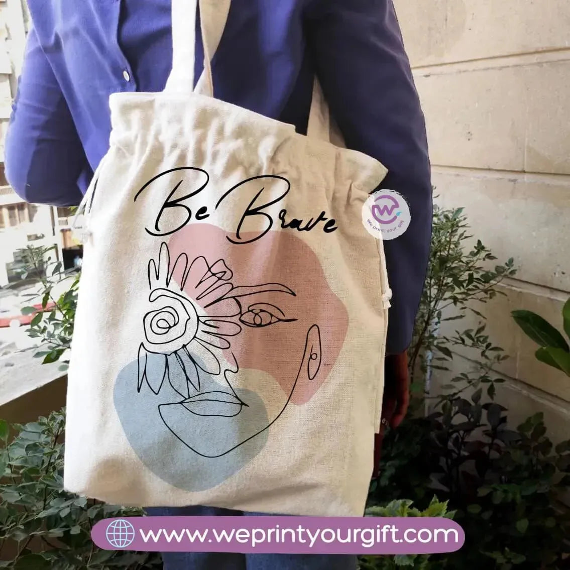 Tote bag with string- Boho - WE PRINT