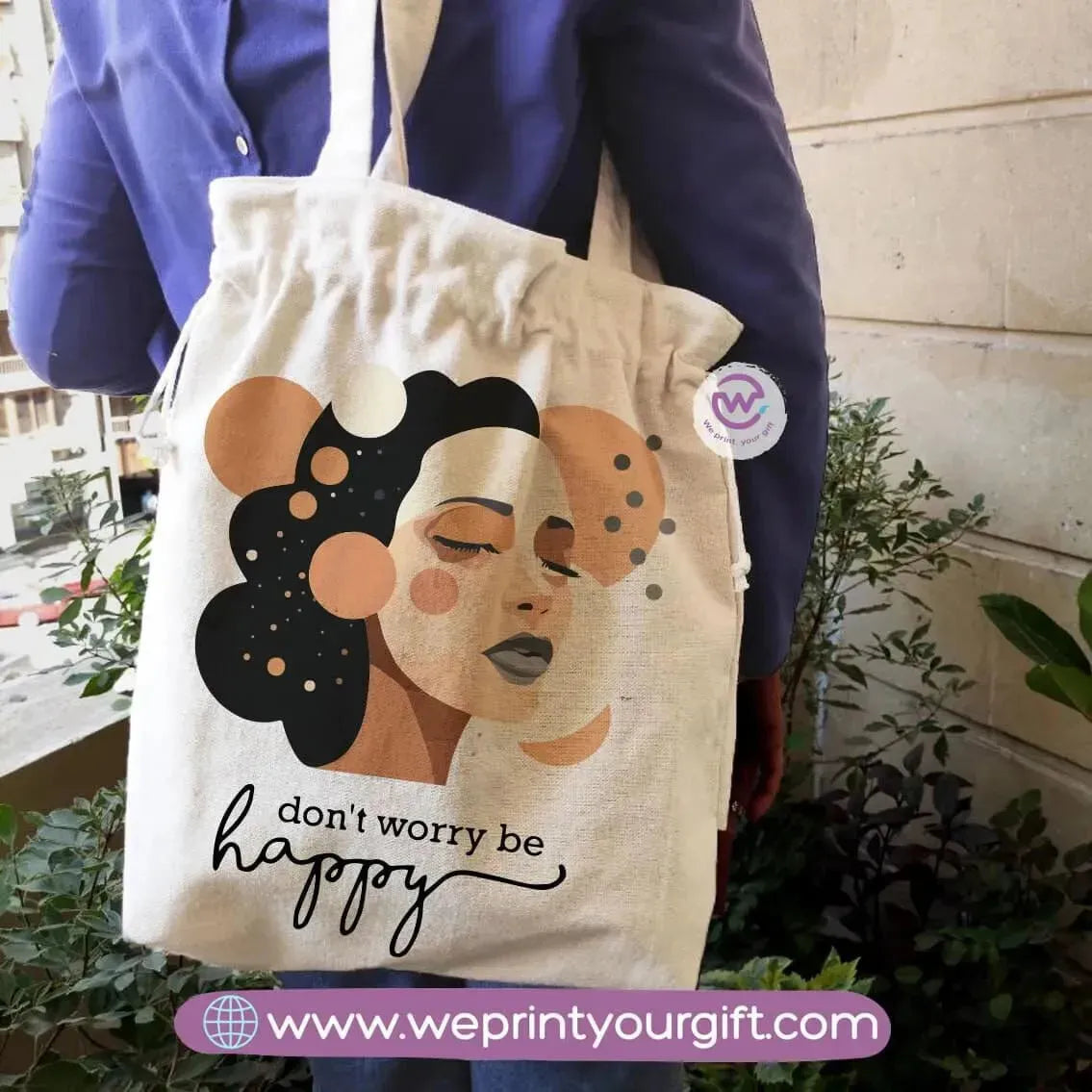 Tote bag with string- Boho - WE PRINT