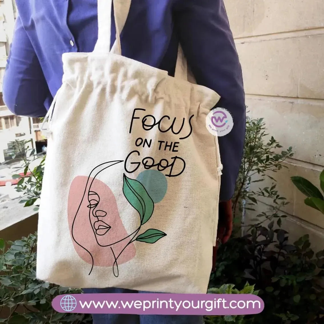 Tote bag with string- Boho - WE PRINT