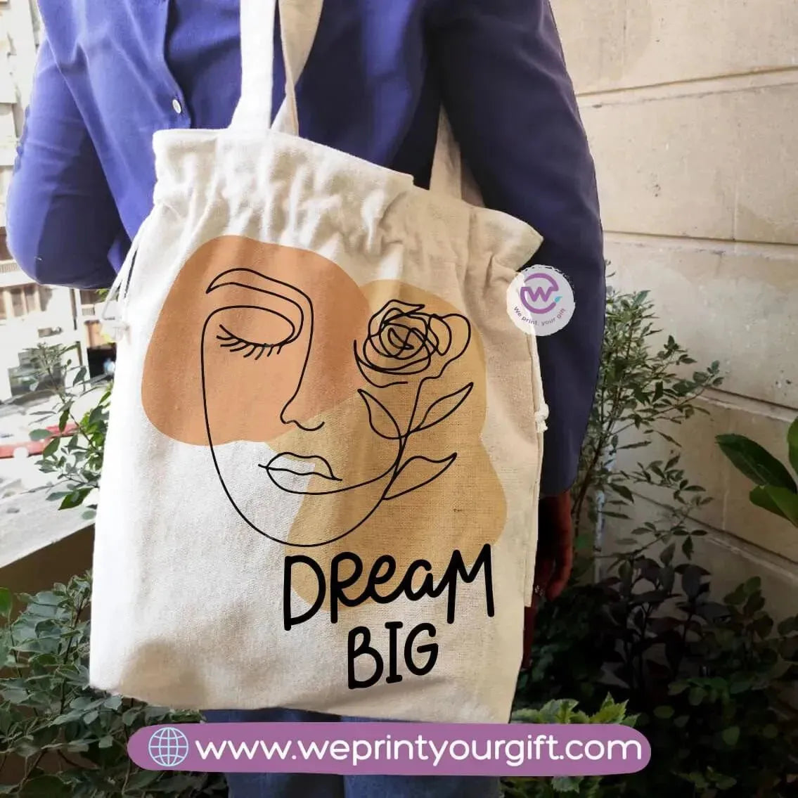 Tote bag with string- Boho - WE PRINT