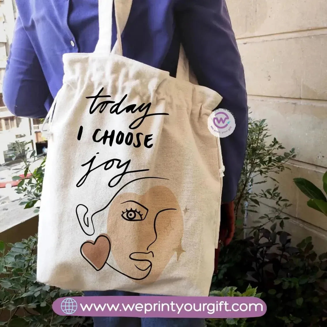 Tote bag with string- Boho - WE PRINT