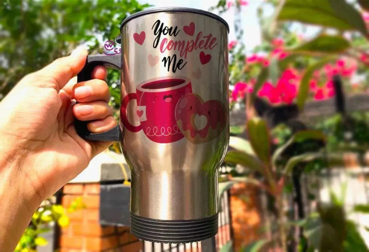 Travel Mug - Silver - Valentine's - WE PRINT