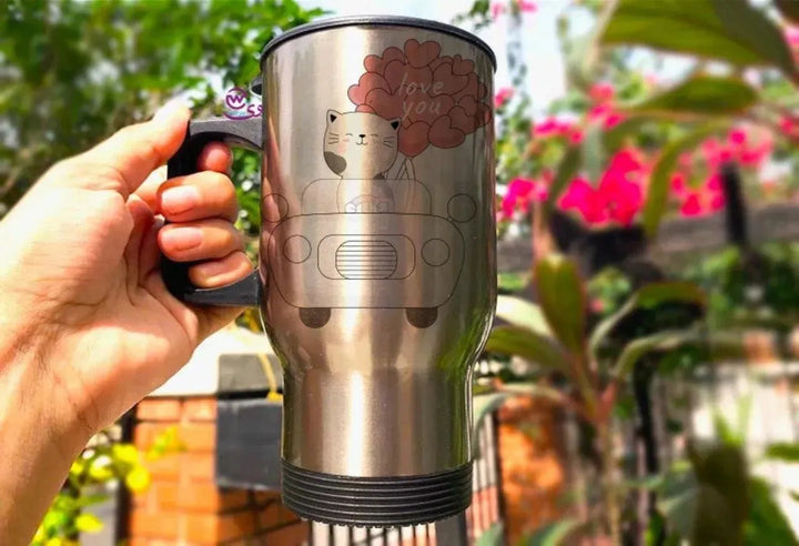 Travel Mug - Silver - Valentine's - WE PRINT