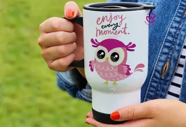 Travel Mug White - Owl - WE PRINT