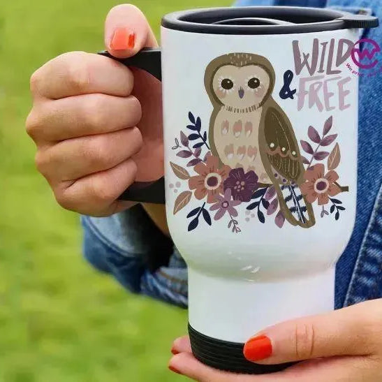 Travel Mug White - Owl - WE PRINT
