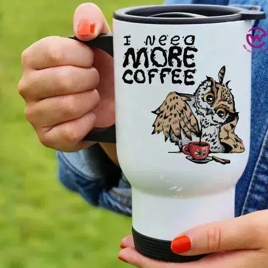 Travel Mug White - Owl - WE PRINT