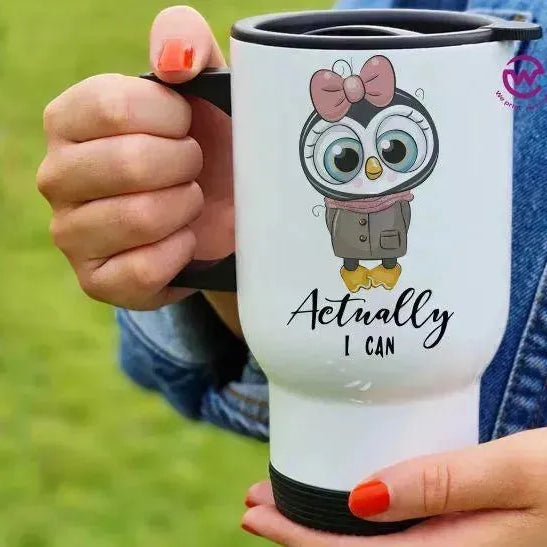 Travel Mug White - Owl - WE PRINT