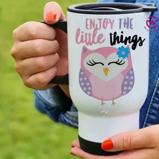 Travel Mug White - Owl - WE PRINT