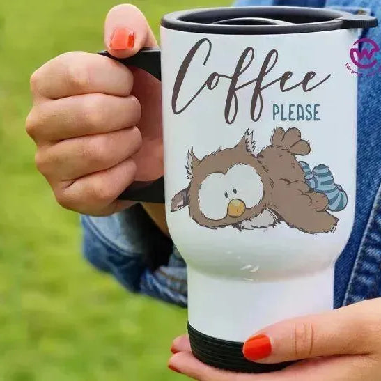 Travel Mug White - Owl - WE PRINT