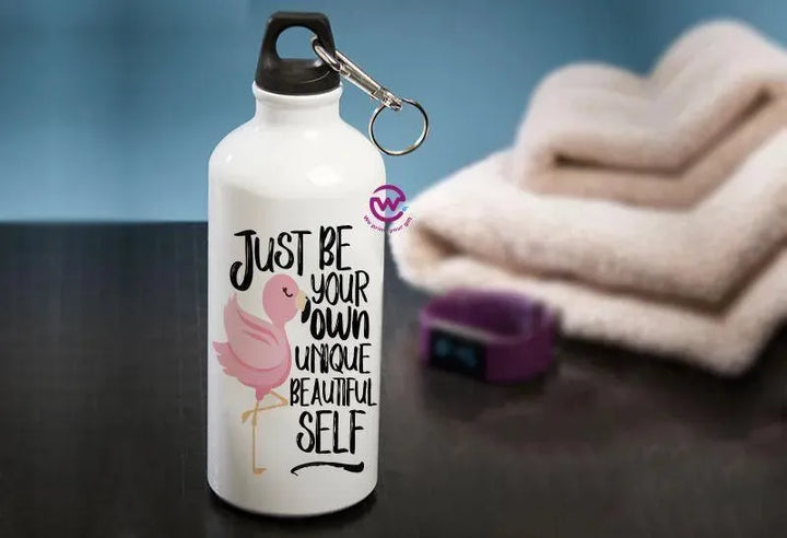 Water Bottle flask -Aluminium - Flamingo - WE PRINT