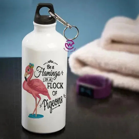 Water Bottle flask -Aluminium - Flamingo - WE PRINT