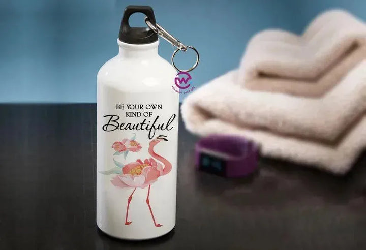 Water Bottle flask -Aluminium - Flamingo - WE PRINT