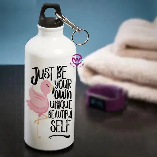 Water Bottle flask -Aluminium - Flamingo - WE PRINT