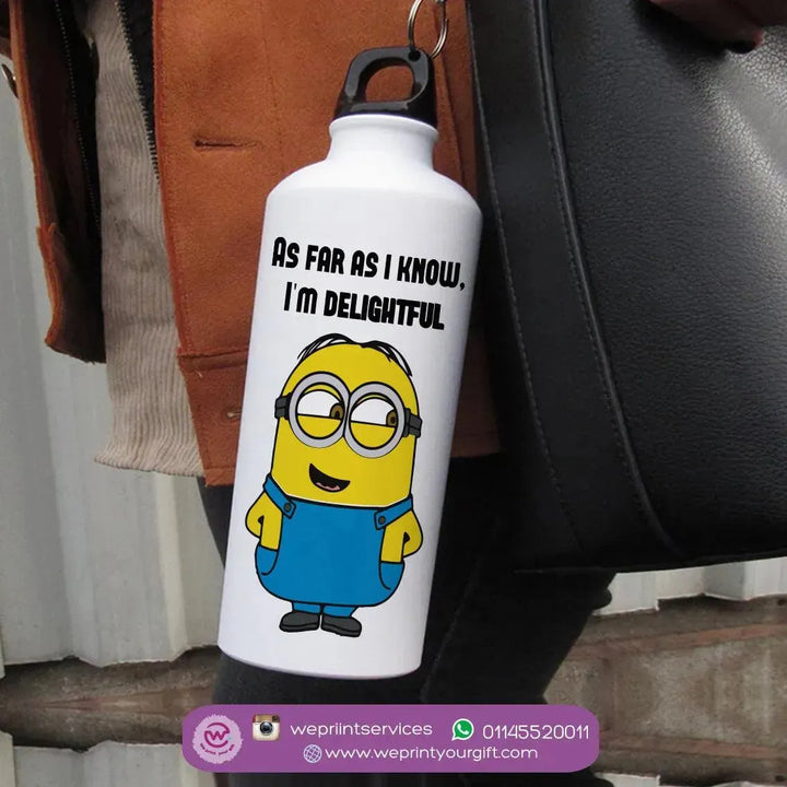 Water Bottle flask-Aluminium- Minion - WE PRINT