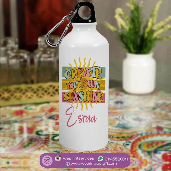 Water Bottle flask -Aluminium - Retro - WE PRINT