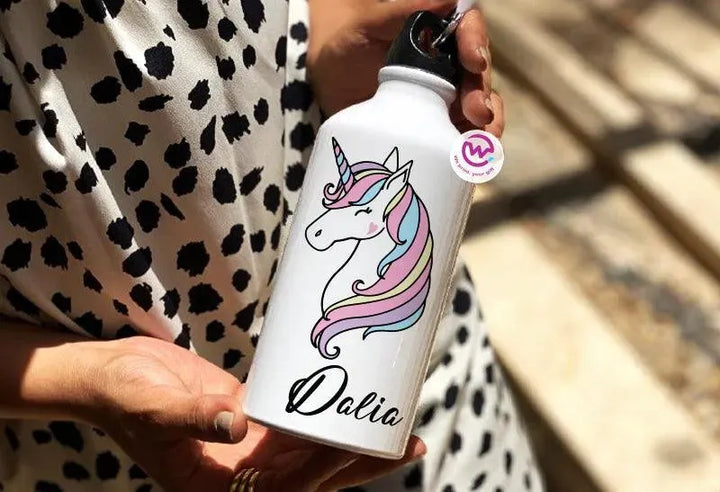 Water Bottle flask-Aluminium - Unicorn - WE PRINT