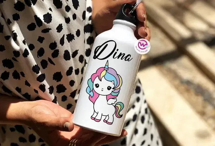 Water Bottle flask-Aluminium - Unicorn - WE PRINT