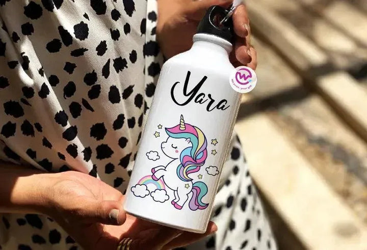 Water Bottle flask-Aluminium - Unicorn - WE PRINT