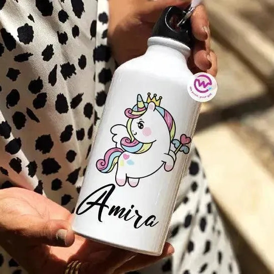 Water Bottle flask-Aluminium - Unicorn - WE PRINT