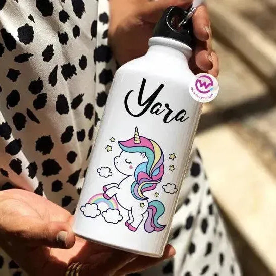 Water Bottle flask-Aluminium - Unicorn - WE PRINT