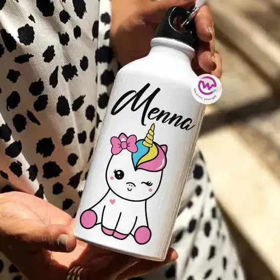 Water Bottle flask-Aluminium - Unicorn - WE PRINT