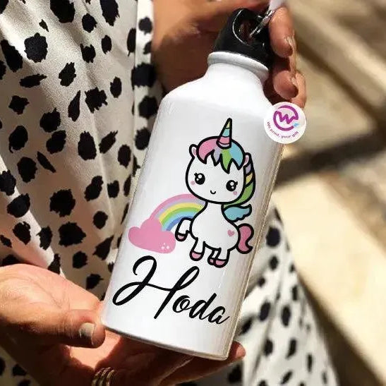 Water Bottle flask-Aluminium - Unicorn - WE PRINT